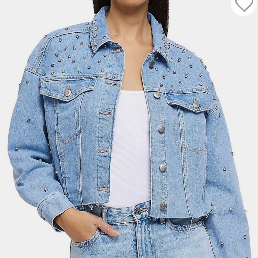 NWOT River Island Embellished Jean Jacket size small